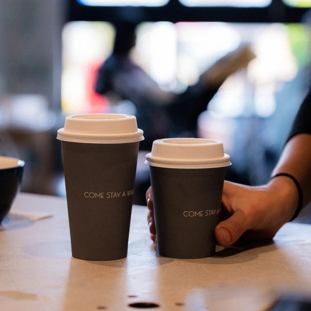 Takeaway specialty coffee at Secret Grounds